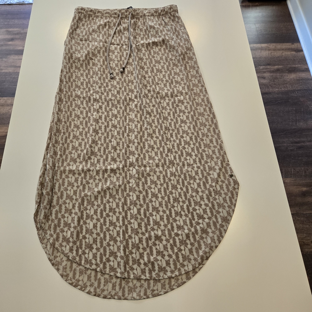 Eddie Bauer Tan Patterned Maxi Skirt